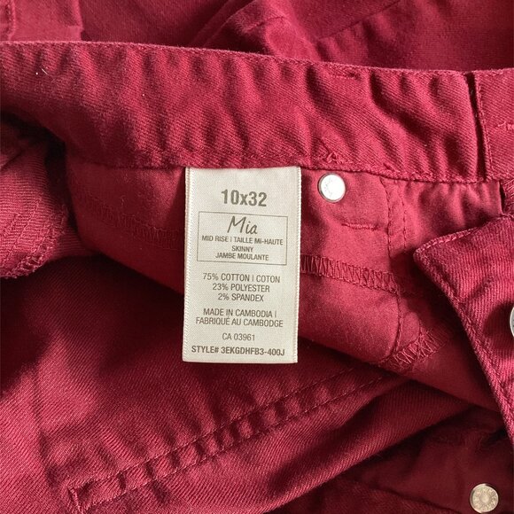 Denver Hayes Red Skinny Jean Size 10/32 - Picture 3 of 3